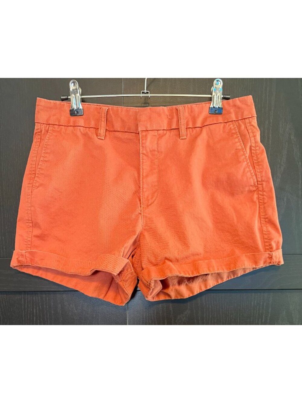Quince Women's Organic Cotton Chino Shorts Burnt Orange Size 2 Casual Beachy